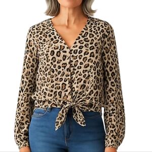Joseph Ribkoff Long Sleeve Animal Print Blouse